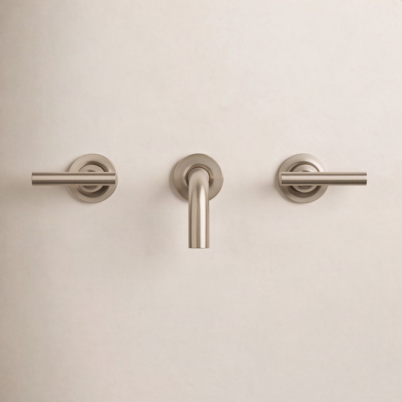Purist Wall Mounted Bathroom Faucet, Vibrant Brushed Bronze, Lever Handle