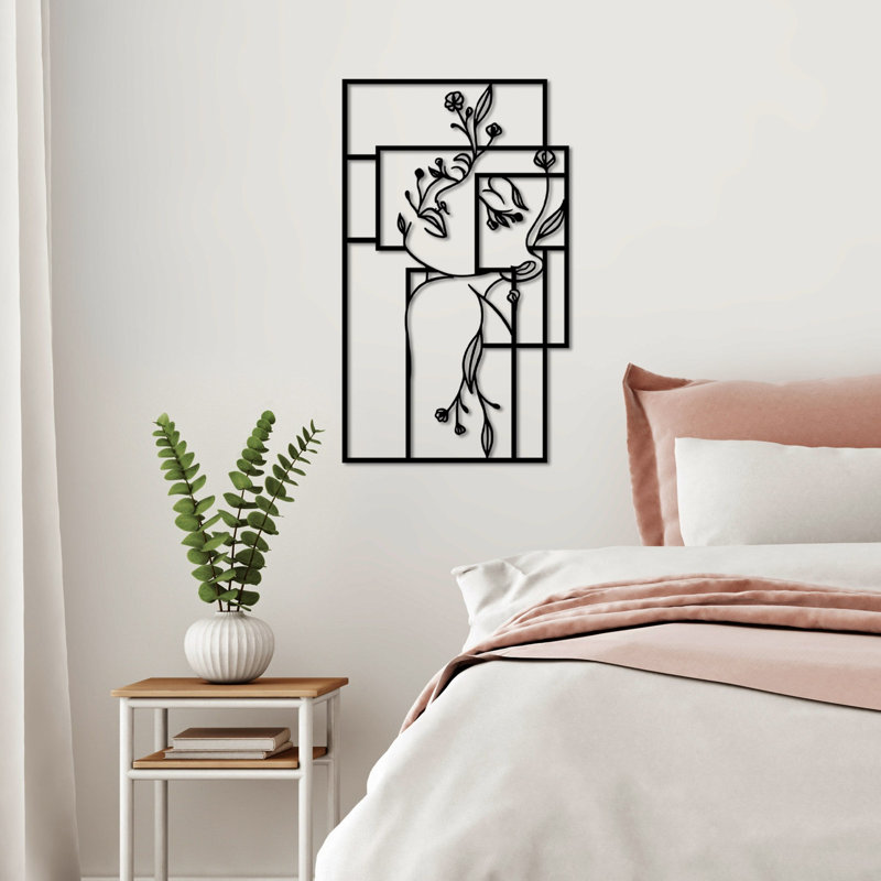 Élégant accessoire mural décoratif en métal, finition noire, 19,7 po x 11,8 po | 100% métal avec une épaisseur de 0,06 pouce | Léger à 0,6 lb | Montage mural facile pour une décoration intérieure élégante et durable