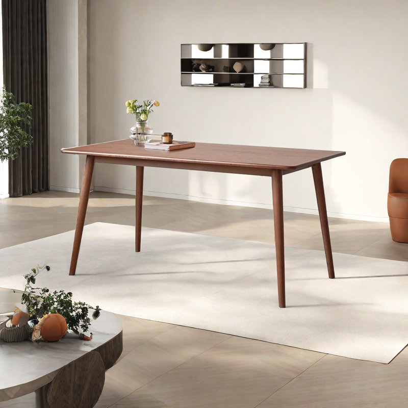 Table de salle à manger en bois massif Nordic, L 35,43 po x L 70,86 po