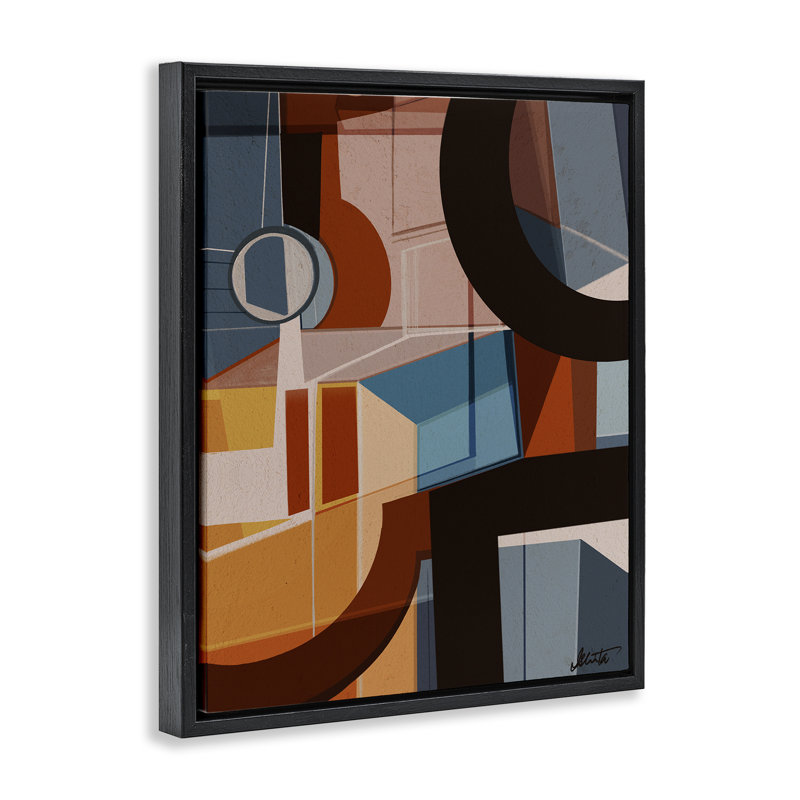 Cadre flottant Angled Shapes Collection, design par Ishita Banerjee, Cadre flottant noir de jais, H 21 po x l 17 po