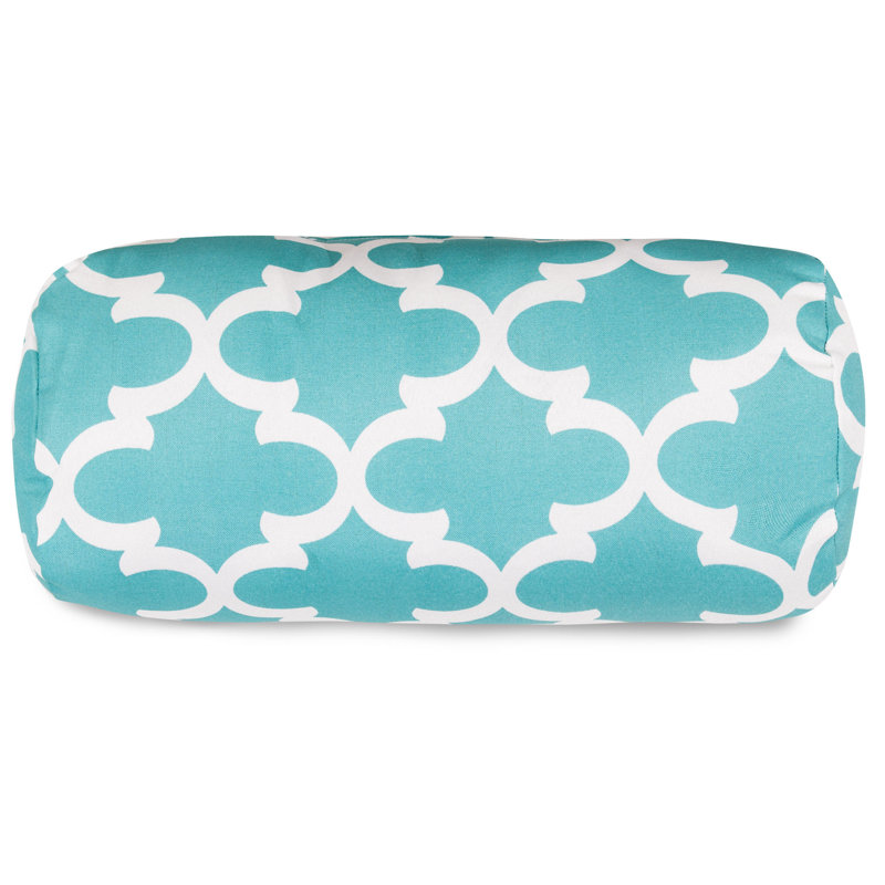 Trellis Geometric Outdoor Reversible Throw Pillow, Teal