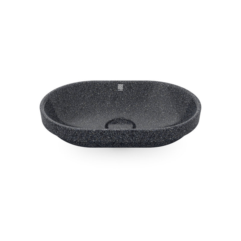 Woodio Soft60 15.748'' Wood Oval Bathroom Sink, Stone