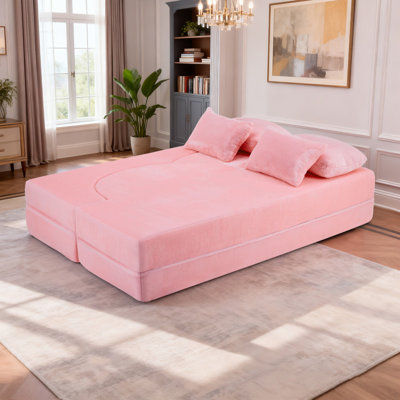 Canapé-lit en chenille Boneless, grand, futon pliable en mousse à haute densité