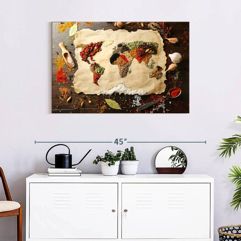 Impression «World Map», impression sur toile, H 36 po x l 24 po x P 1,25 po