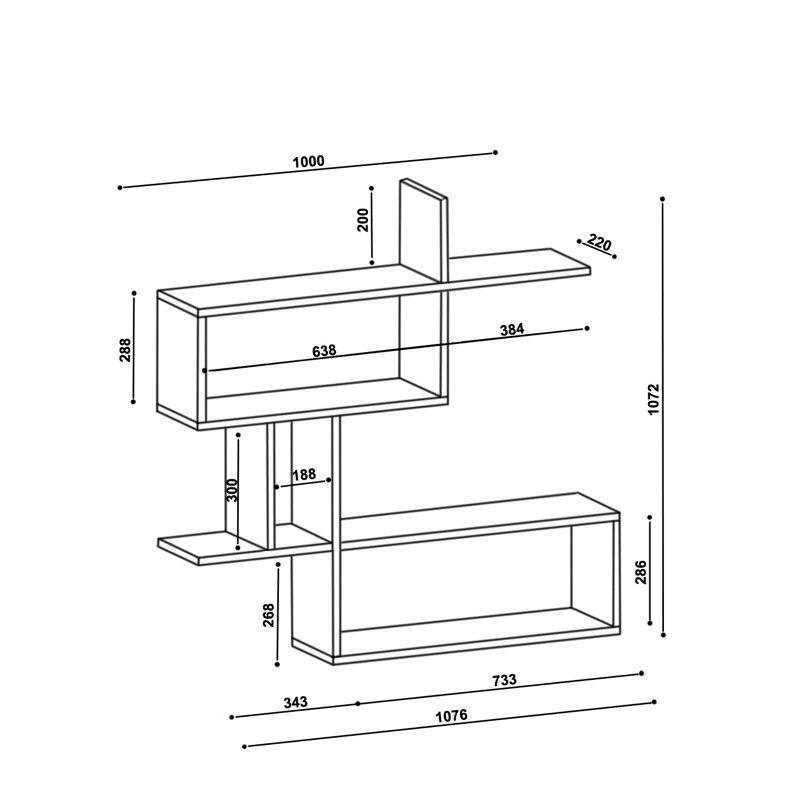 Wall shelf, Dark brown