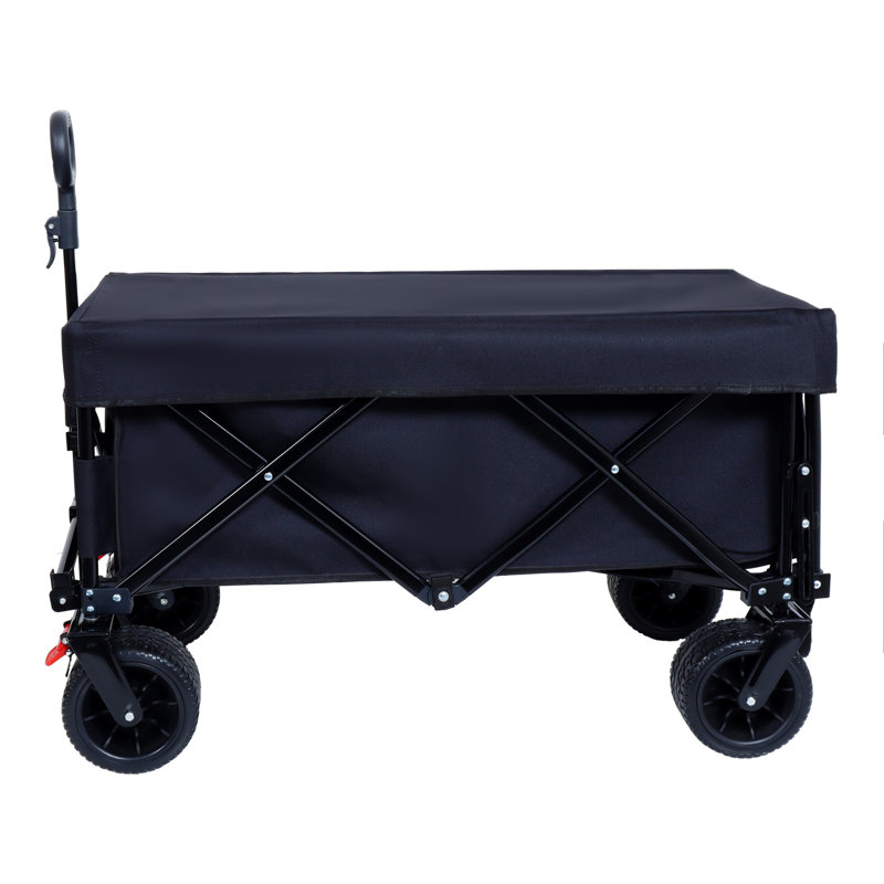 Wagon pliable avec hayon rallongé, housses imperméables anti-poussière, résistantes aux rayons UV, 400 lb de grande capacité, grandes roues tout-terrain
