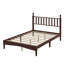 Lit plateforme en bois avec tête de lit en forme de gourde, lit plateforme de style rétro avec support à lattes en bois-586611792