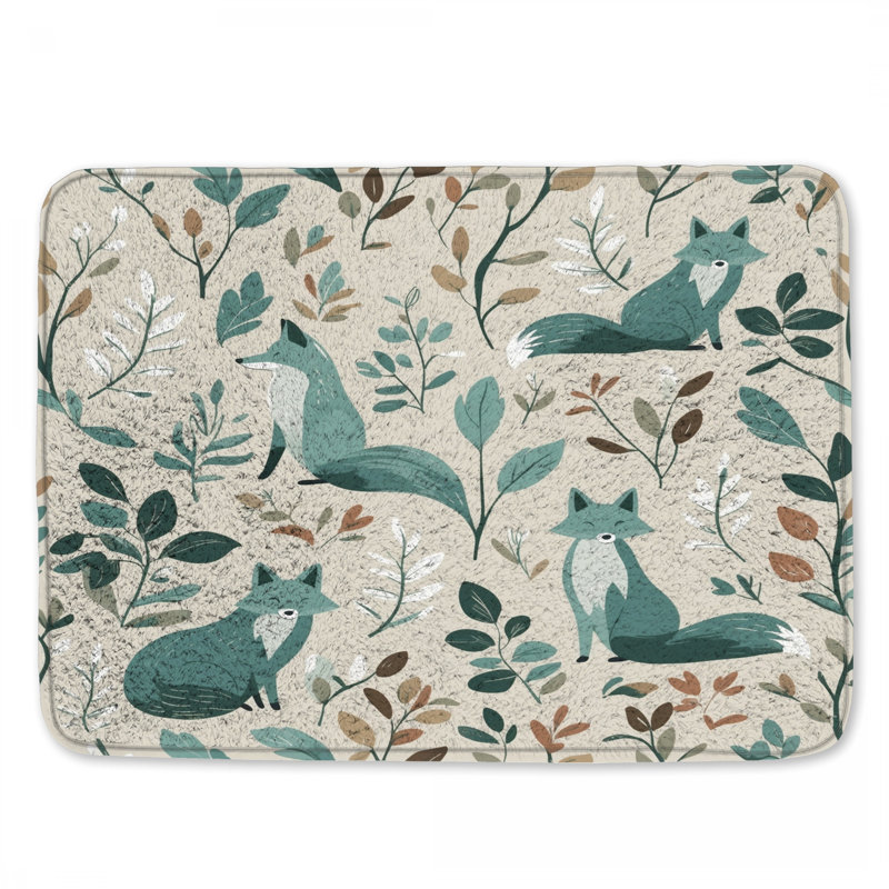 Tapis de bain Foxes With Leaves, L 24 po x L 17 po