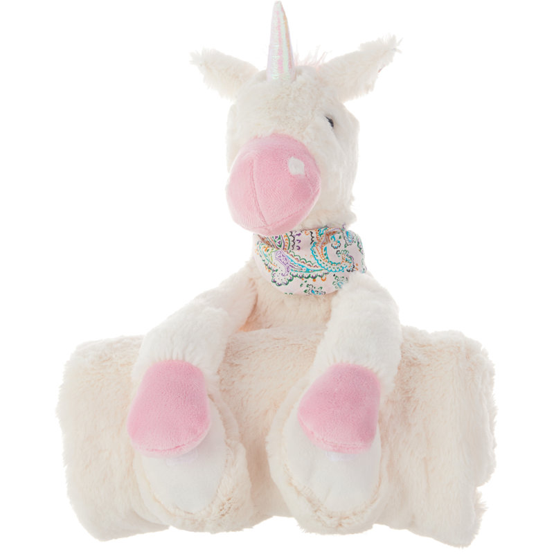 Plushlines Unicorn with Blanket Decorative Accent