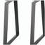 Pieds de table trapézoïdaux en acier de 16 pouces, ensemble de 2 pieds de remplacement pour tables basses, bureaux modernes, banc, tables de chevet, canapé, charge maximale 400 lb, installation rapide, pieds noirs