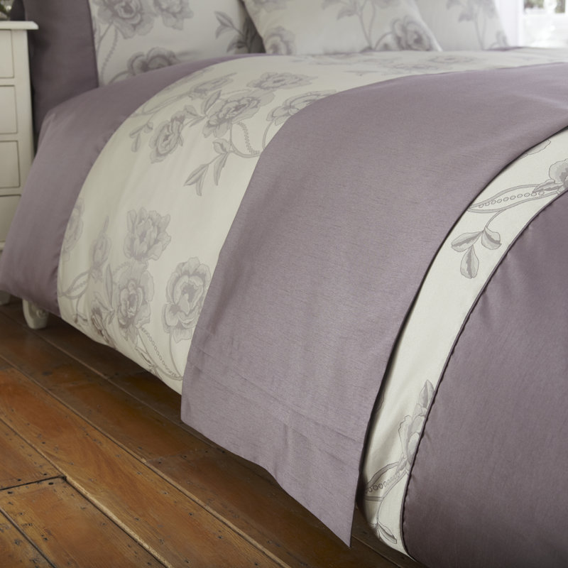 Antonia Bed Runner, Slate Grey / Light Plum