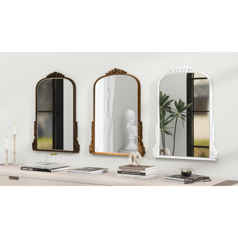 Arch PU Wall Mirror, Antique Gold, 80cm H x 60cm W