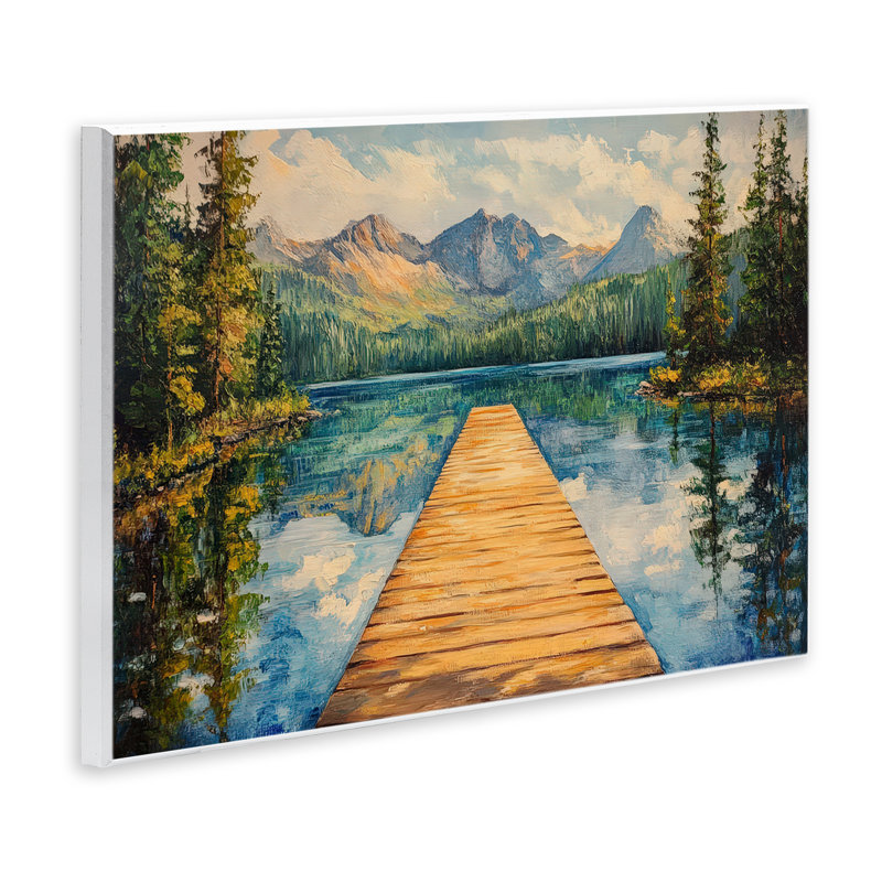 Dock in The Mountains Wall Plaque, design by Petal Prints Design, 10 x 15