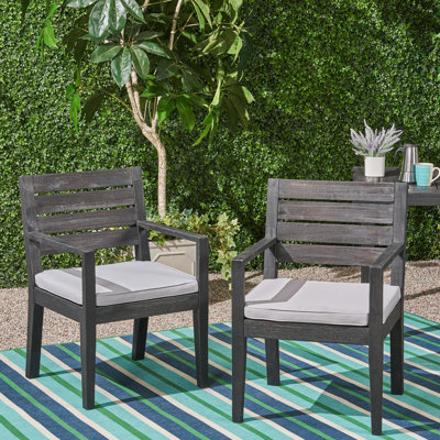 Paire de chaises de salle à manger, gris foncé - construction en bois avec pieds fuselés et coussins d'eau, coussins d'assise élégants, fusion confort et élégance