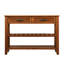 Buffet en bois massif avec 2 tiroirs de rangement et tablettes à niveaux, console de style Mid-Century pour le salon, la cuisine, la salle à manger, le vestibule, le couloir, le vestibule brun et le vestibule