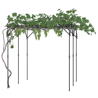 79.5" Modern Square Garden Trellis, Powder-Coated Metal Grid for Climbing Plants, Privacy Screen, Patio, Balcony & Urban Gardening