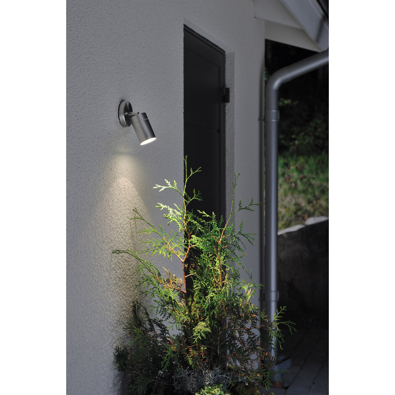 Modena Outdoor Armed Sconce, 10.5cm H x 9cm W x 8cm D, Stainless steel