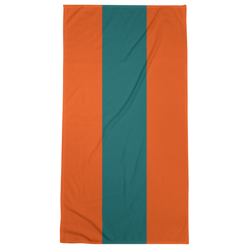 Bath Towel, Orange/Sea Green