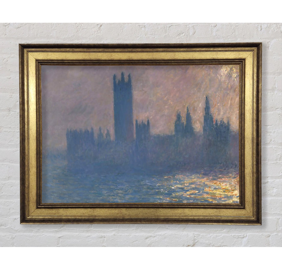 Monet Houses Of Parliament - Einzelne Bilderrahmen Kunstdrucke