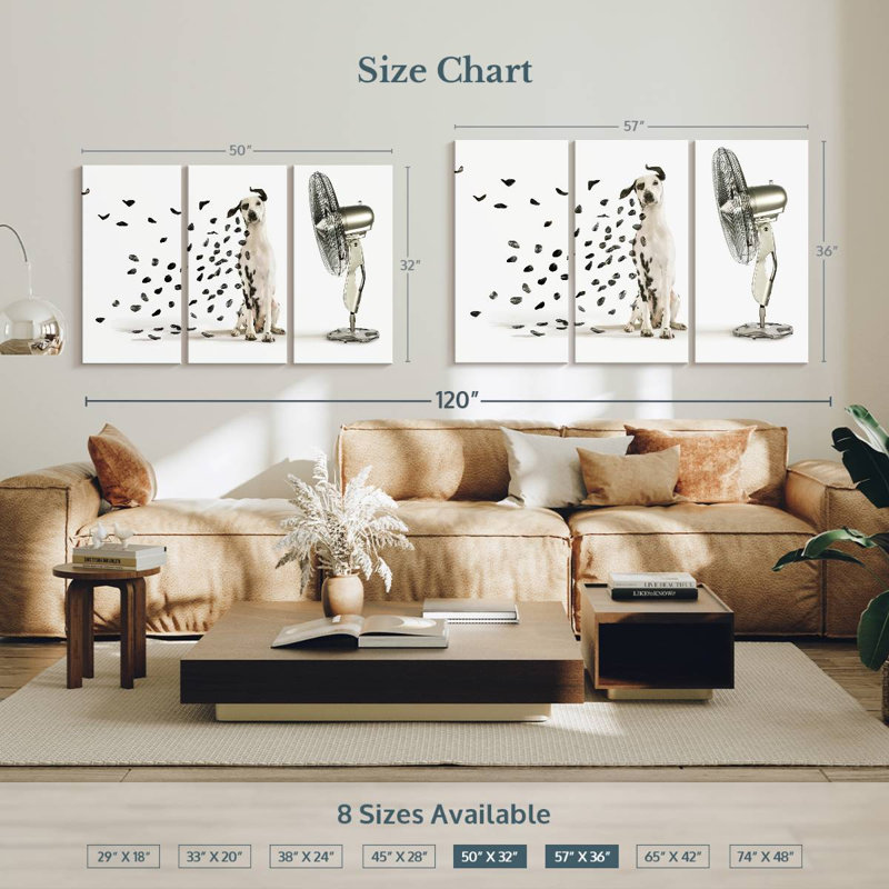 «Windblown Dalmatian Spots», reproduction d'art sur toile, H 32 po x l 50 po x P 1,25 po
