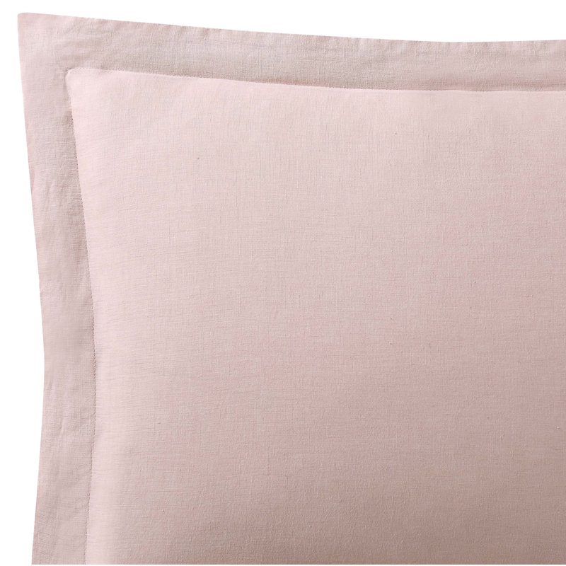 Nena Modern & Contemporary Linen Percale Duvet Cover, Blush, King Duvet Cover + 2 King Shams