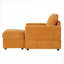 Chaise d'appoint rembourrée avec repose-pieds en velours côtelé classique jaune chaud pour le salon 1 place-539786077