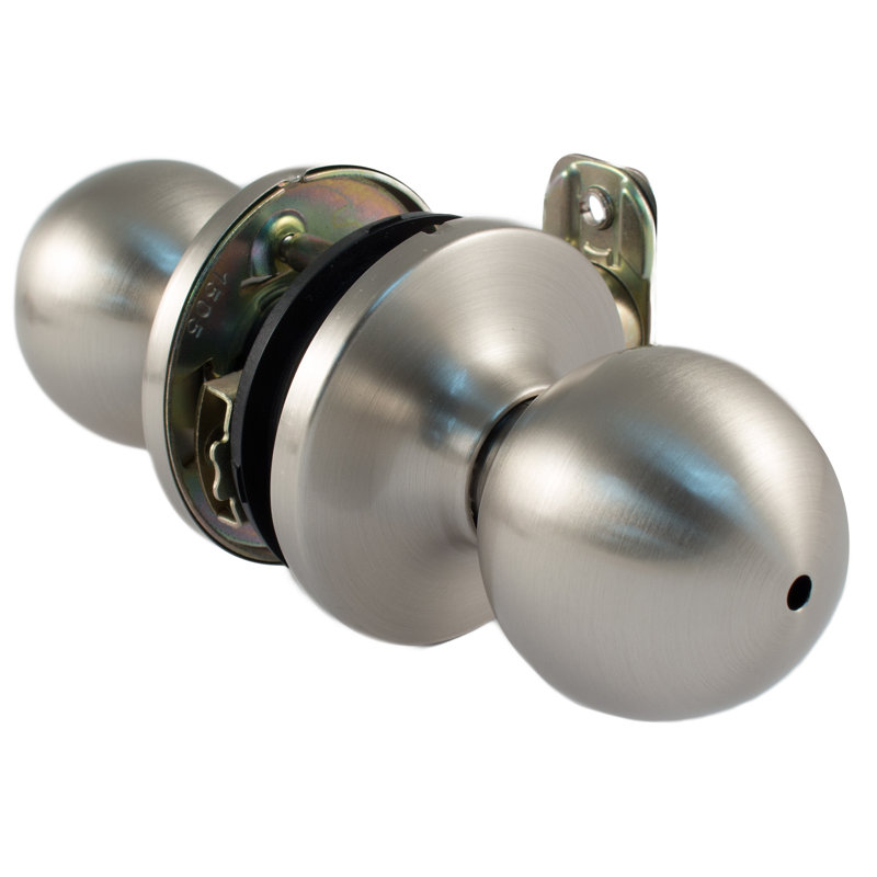 Bouton de porte d’intimité Ball, Nickel satiné