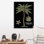 Palmier sur toile noire I, art mural