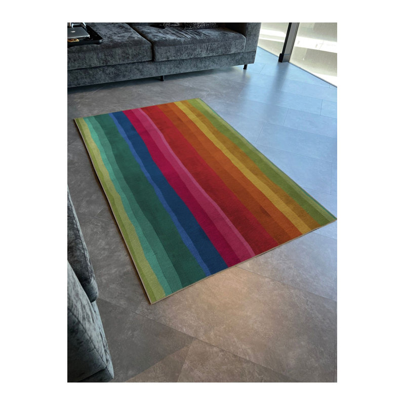 Tapis décoratif moderne et multicolore lavable à la machine, Rectangle 3 pi 3 po x 4 pi 11 po