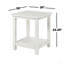 Table de bout en bois avec tablette, blanc vieilli-923243229