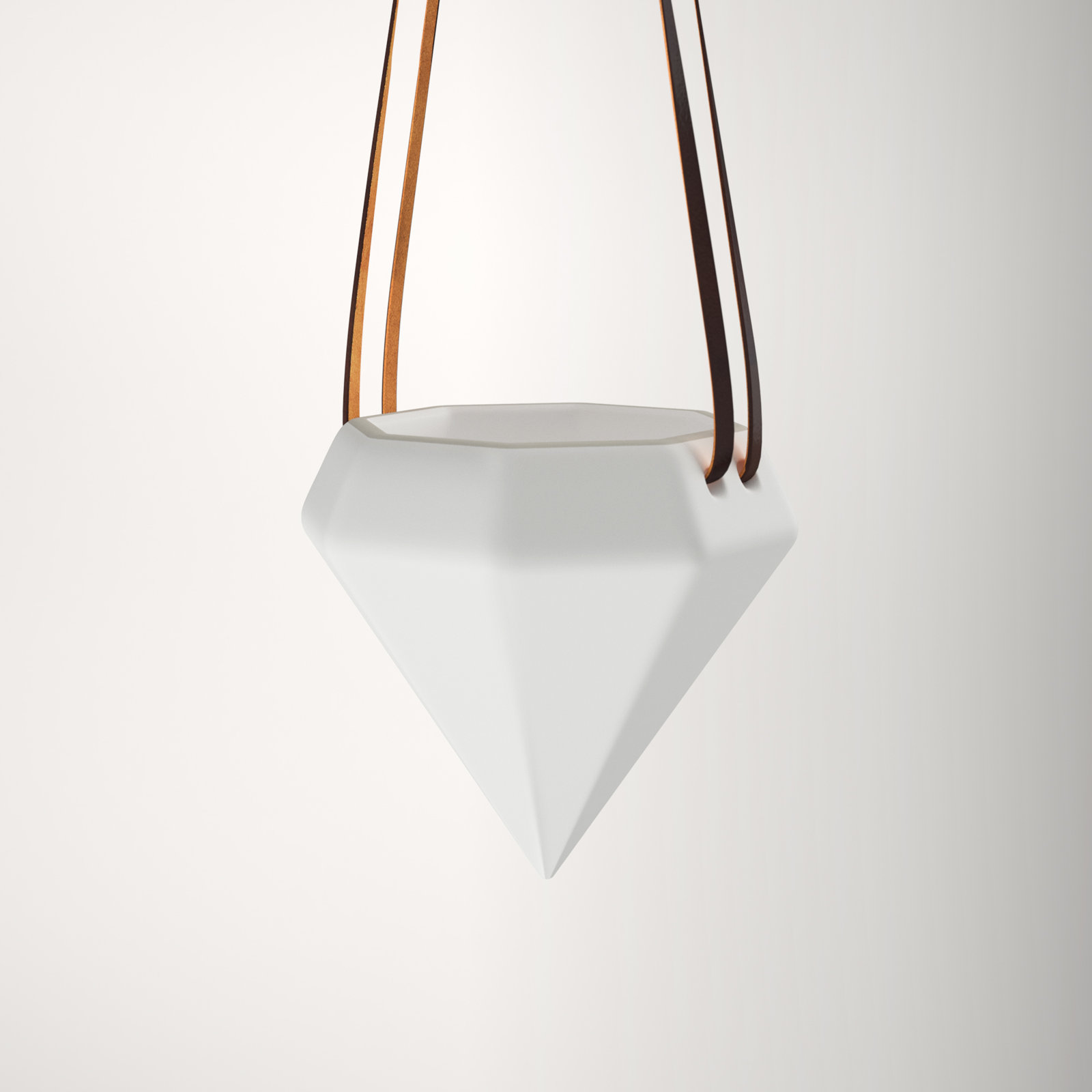 Guilford Ceramic Hanging Planter, Matte White