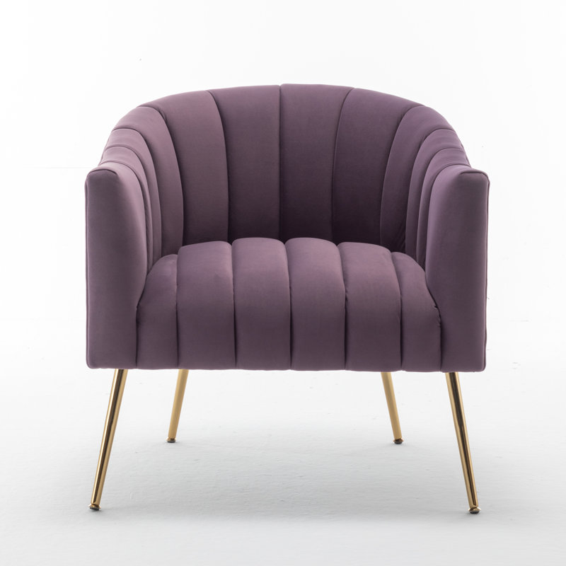 Velours capitonné large de 28 po Murrow, Velours mauve, 1