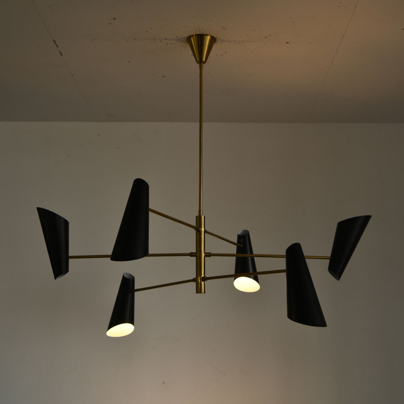 Lustre Dax, 74” Width x 18” Height, Rose brillant, Laiton brossé