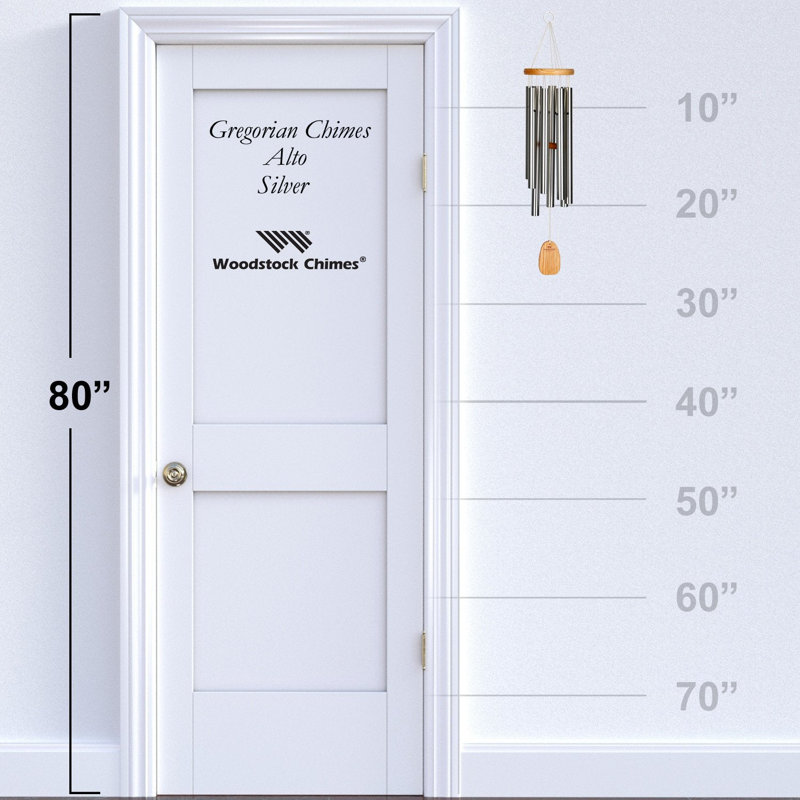 27-Inch Silver Aluminum Gregorian Wind Chime