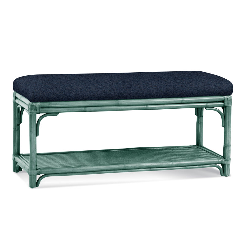 Banc de rangement en osier Summer Retreat, Bleu marine de base; 0317-61, Champignon