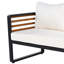 Ensemble de conversation 4 pièces pour patio, canapé modulaire en L et structure en bois avec coussin moelleux et tables basses-1077611117