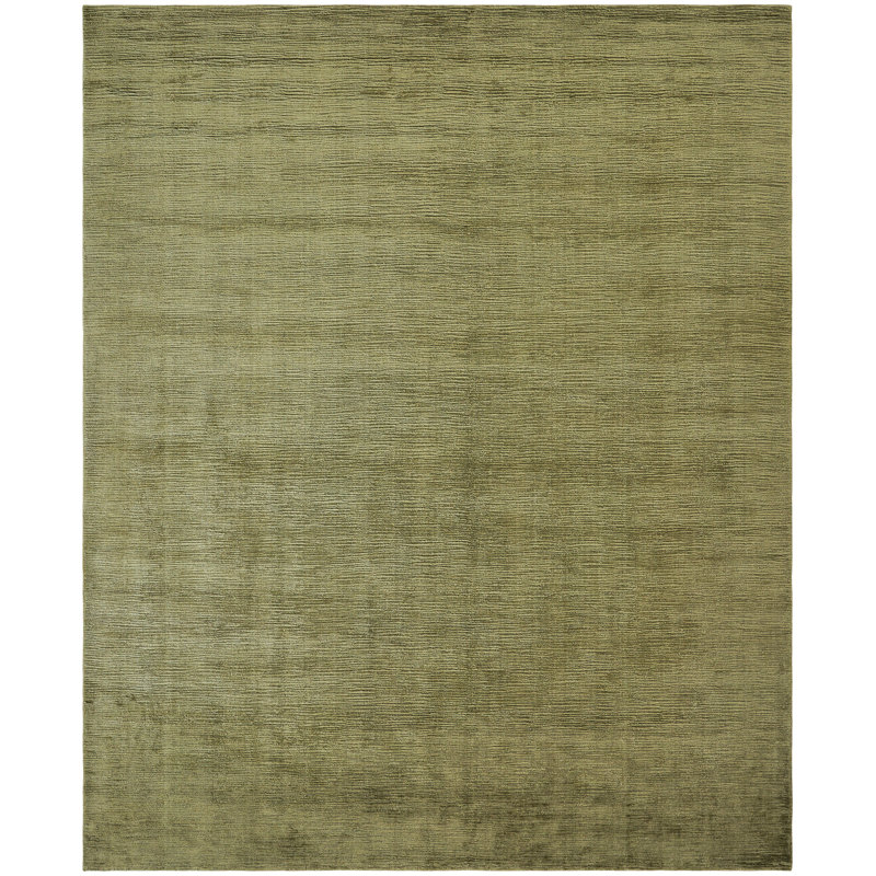 Lumiere Driftwood Natural Silk Hand Loomed Area Rug, Green, Rectangle 12' x 15
