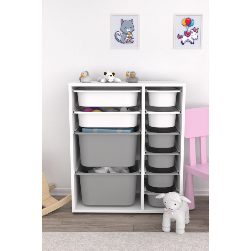 Multi Purpose Cabinet, White/White/Grey