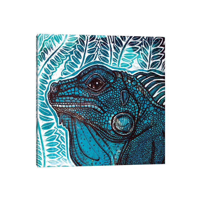 Blue Iguana by Lynnette Shelley - Wrapped Canvas Print, 45.72 cm H x 45.72 cm W x 3.175 cm D