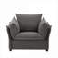 Fauteuil d'appoint moderne surdimensionné, rembourrage amovible en chenille gris doux pour le salon