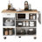 Kitchen Island With Foldable Counter Top, Kitchen Storage Cart With Slide-Out Shelf, Towel Rack And Drawer,Rolling Kitchen Cart On Wheels, For Kitchen, Living Room, Dining Room-1957173216