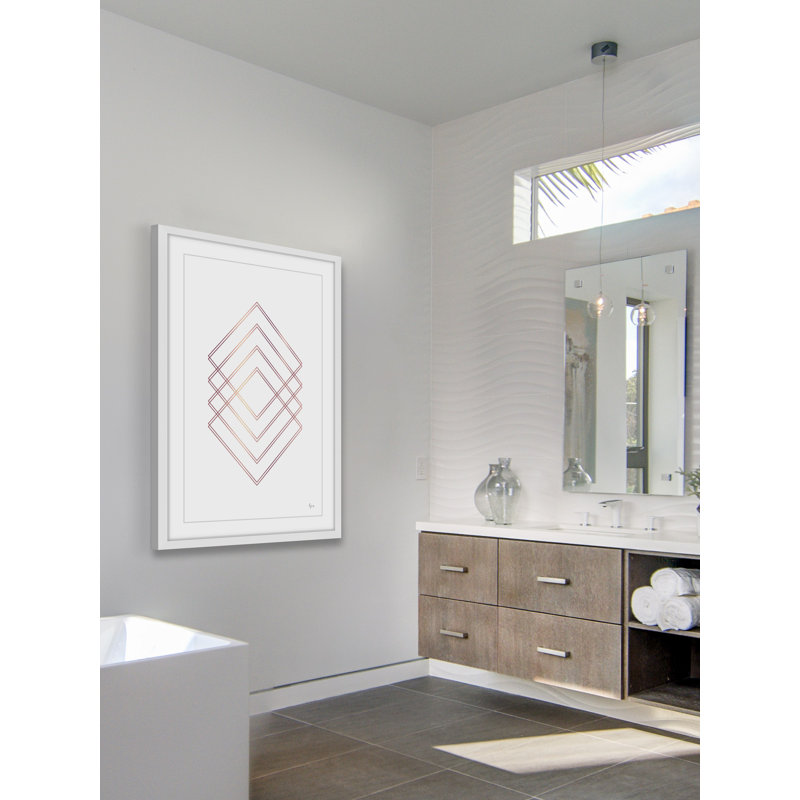Diamond Hologram by Eyre Tarney - Single Picture Frame Print, 46 cm H x 30 cm W x 4 cm D, White Framed