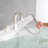 Waterfall Bathtub Faucet With Sprayer, 3-Hole Roman Tub Filler With Hand Shower Deck Mount Waterfall Tub Spout Set