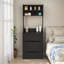 Élégante coiffeuse avec DEL, beaucoup de rangement et tabouret amovible pour la chambre à coucher ou le vestiaire.
