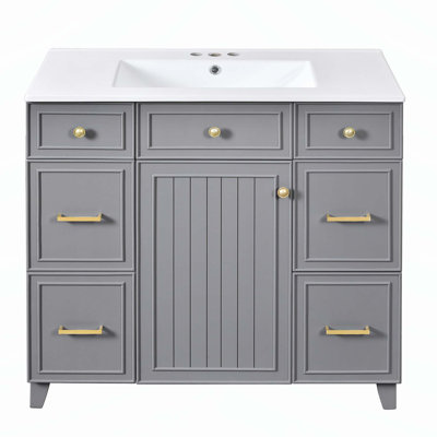 Meuble-lavabo sophistiqué avec rangement abondant et fabrication durable