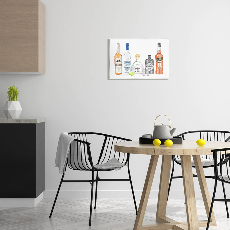 "Mixed Bar Liquor Bottles", art mural par Ziwei Li, H 13 po x l 19 po x P 0,5 po