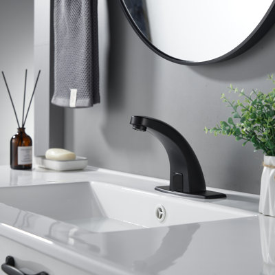 Touchless Bathroom Sink Faucet, Motion Automatic Sensor Faucet With Hole Cover Plate