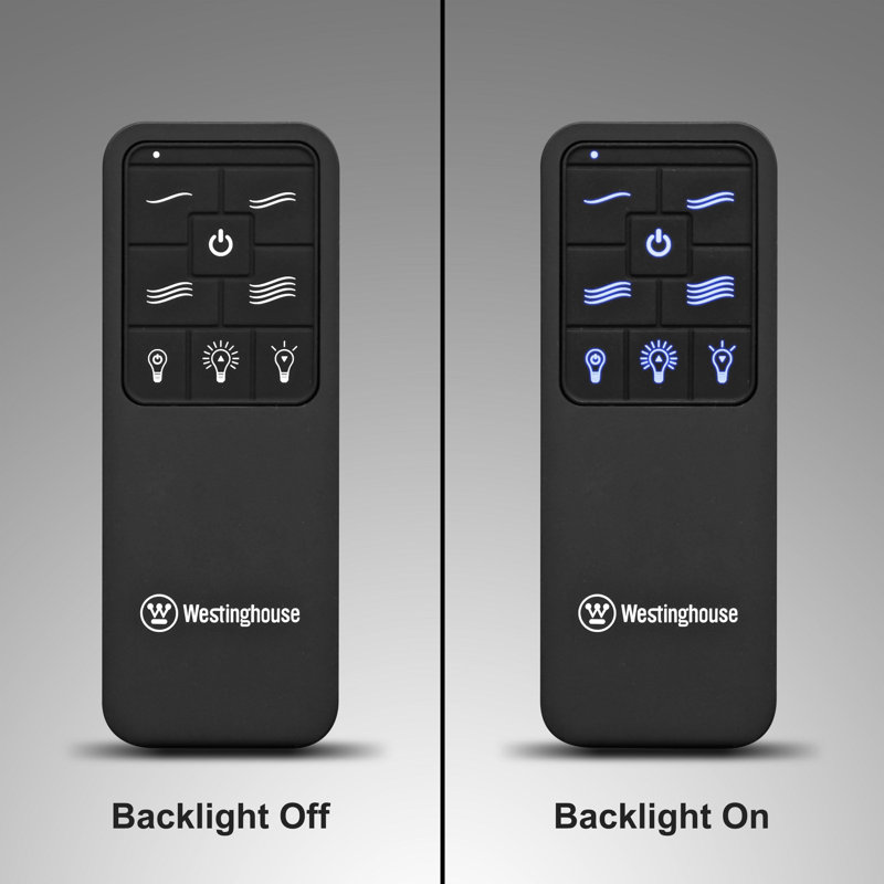 Black Four Speed Ceiling Fan Remote Control with Backlit Buttons