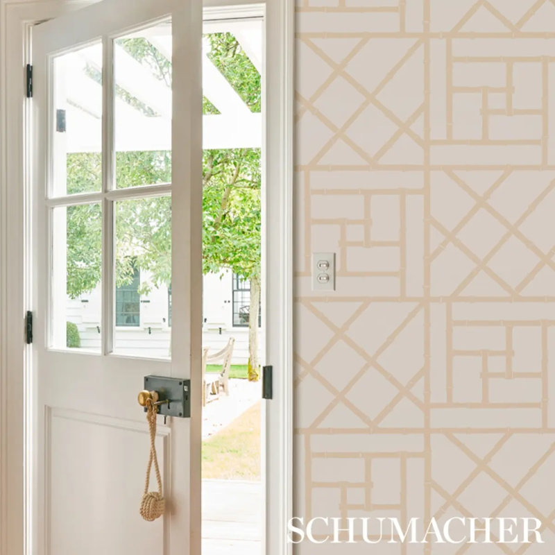Schumacher x Cristina Buckley Trellis Wallpaper, Sand