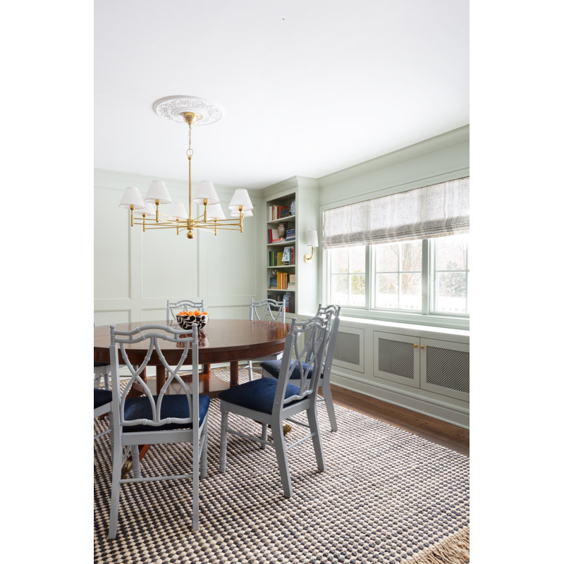 8 - Light Chandelier, Aged Brass